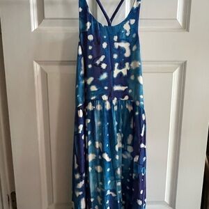 Cynthia Rowley Blue and White Patterned Dress